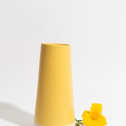 Large Yellow Porcelain Ceramic Vase
