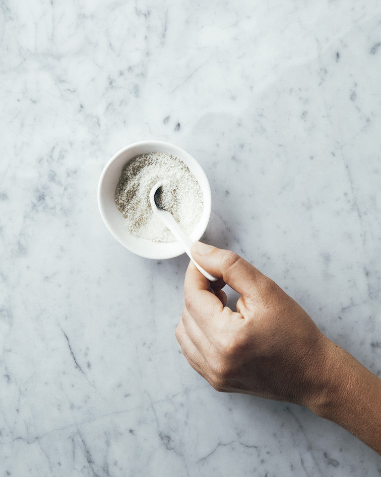 These small hand-made porcelain salt sets will add joy to your cooking routine. We keep them near the stove to add a pinch of salt as we cook.  Smooth stony unglazed finish. / Ces petits ensembles de porcelaine pour sel faits à la main apporteront de la joie à votre cuisine. Nous les gardons près du poêle pour avoir une pincée de sel à portée de main. Avec un fini pierreux et lisse.